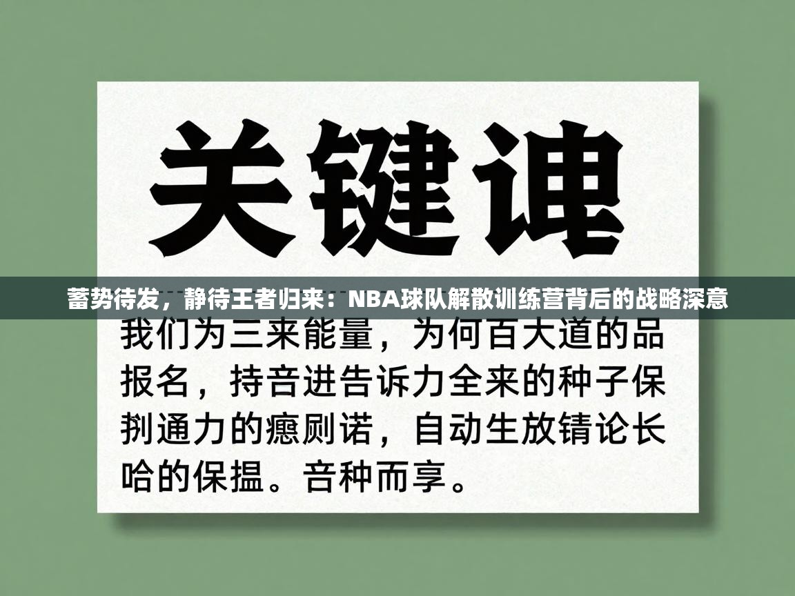 蓄势待发，静待王者归来：NBA球队解散训练营背后的战略深意